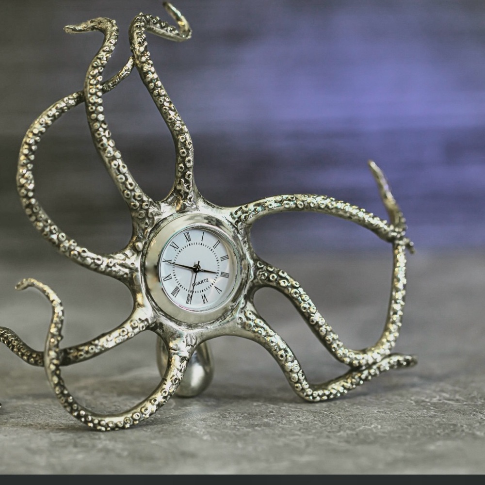 Stainless Steel Octopus Tabletop Clock